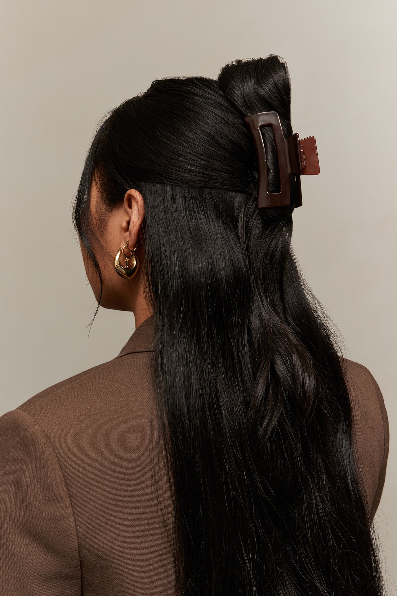 8cm Curve Clip - Mahogany