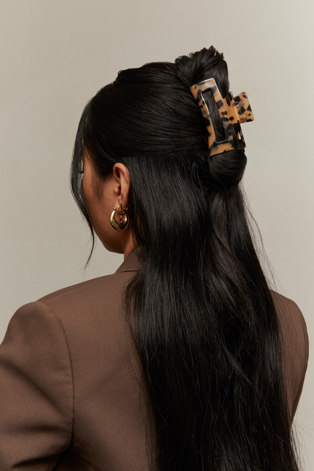 8cm Curve Clip - Sandy Tortoise