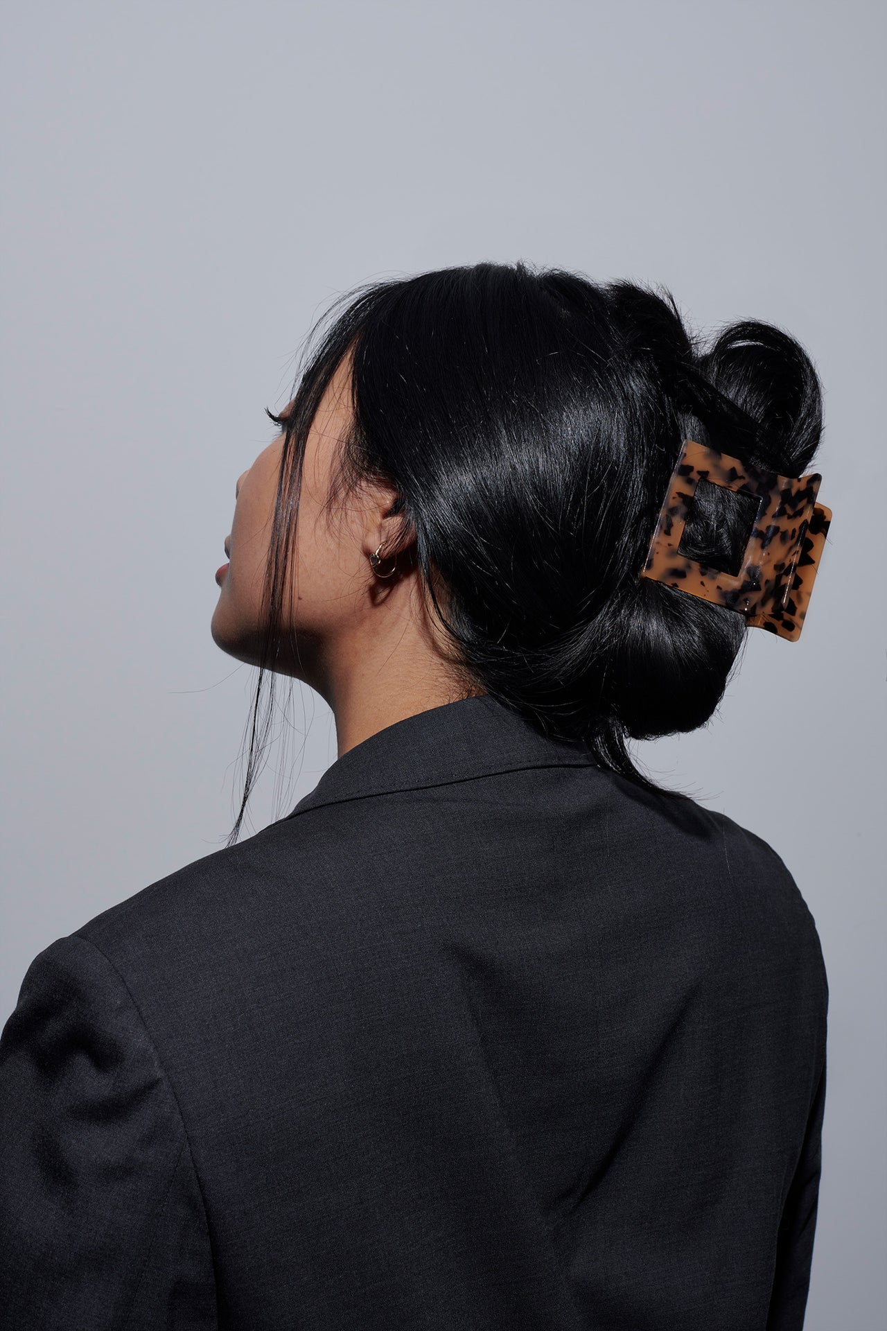Square Claw Clip - Honey Tortoise